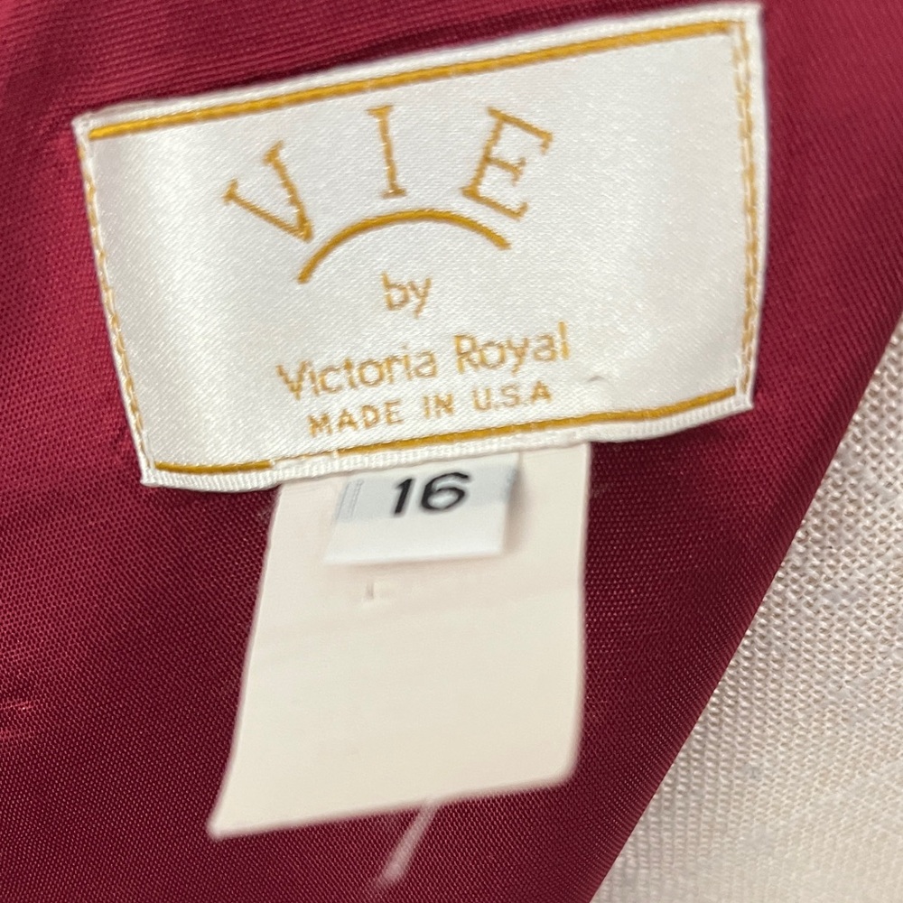 Vie by Victoria Royal Chic Burgundy Reversible Satin Blouse VTG USA RARE SZ 16 - Picture 7 of 15